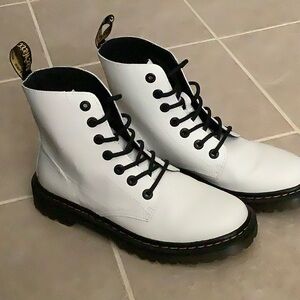 Dr. Martens White Boots with Black Laces size 8